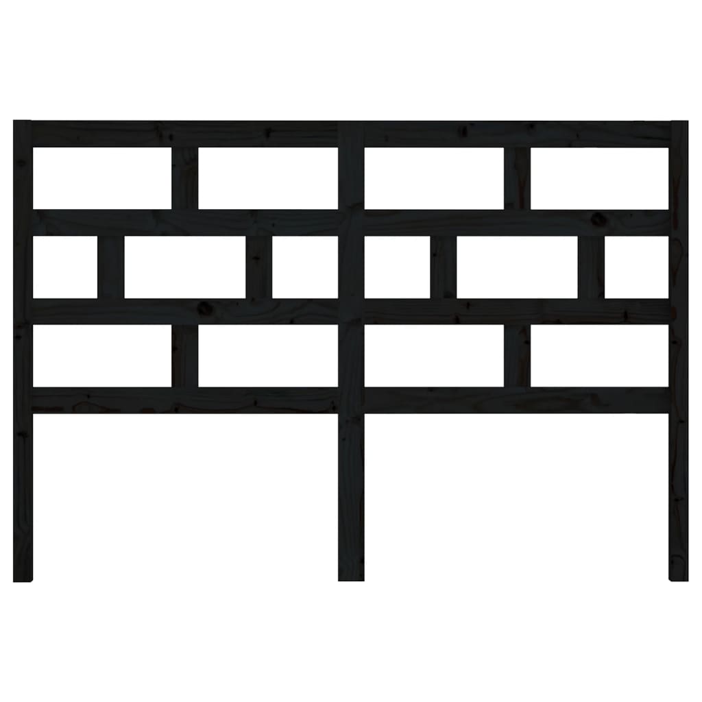 Sengegavl svart 126x4x100 cm heltre furu