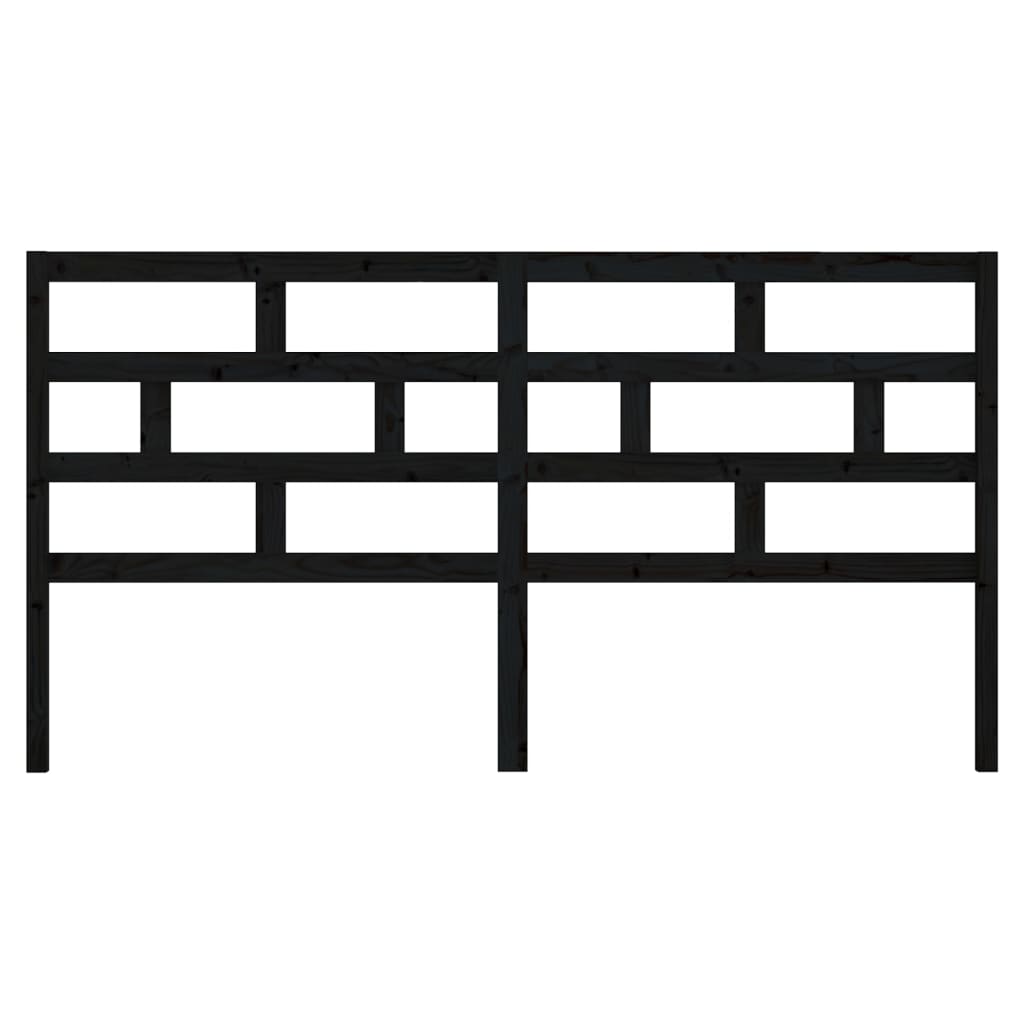 Sengegavl svart 206x4x100 cm heltre furu
