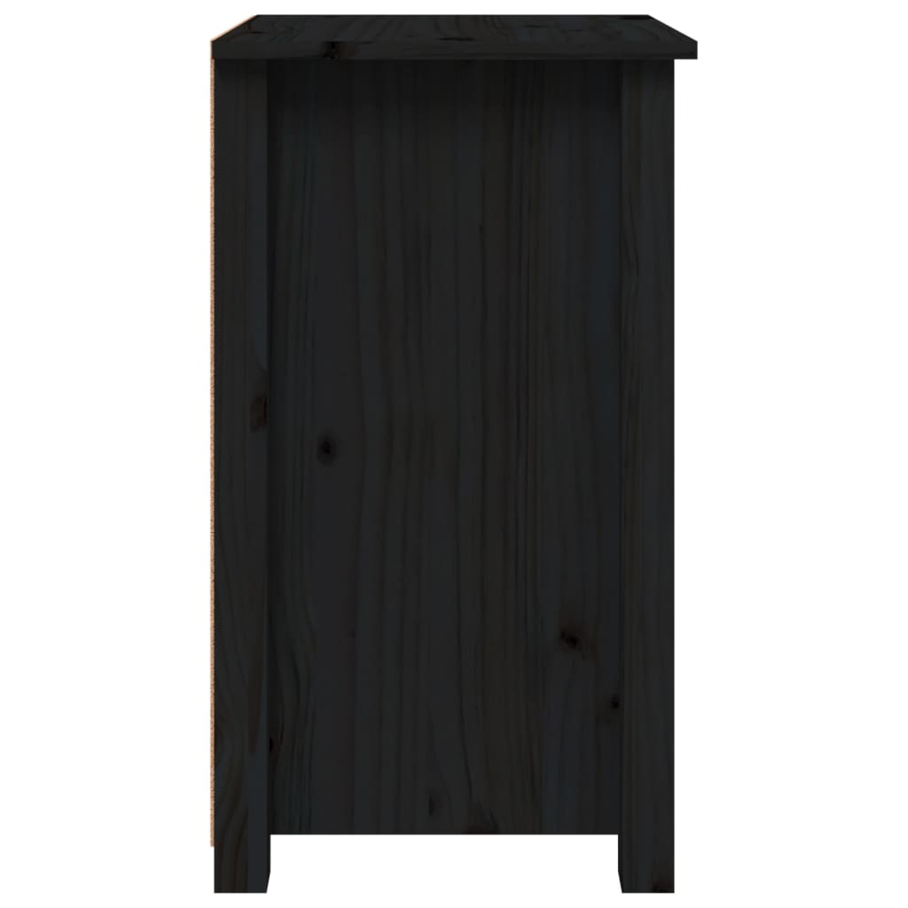 Nattbord 2 stk svart 40x35x61,5 cm heltre furu