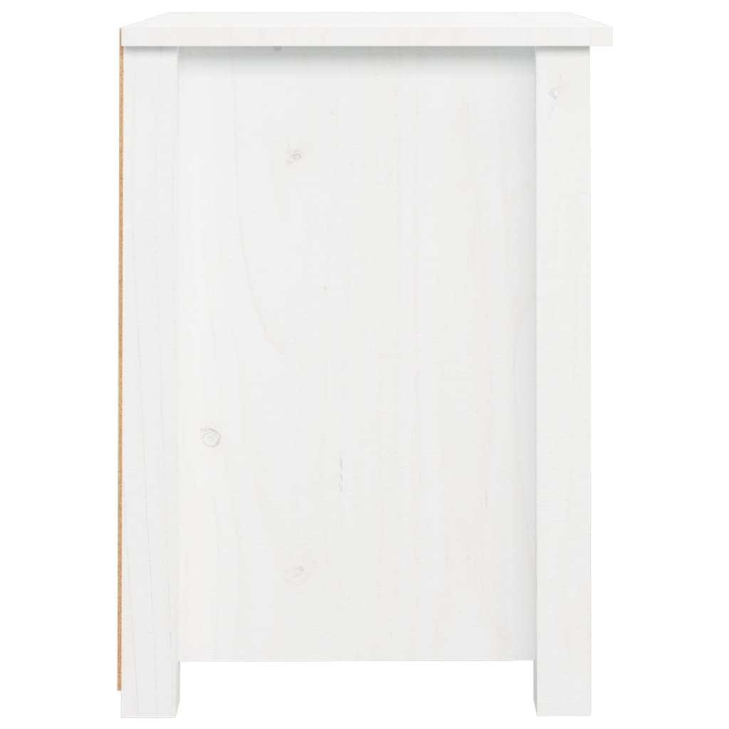 Nattbord hvit 40x35x49 cm heltre furu
