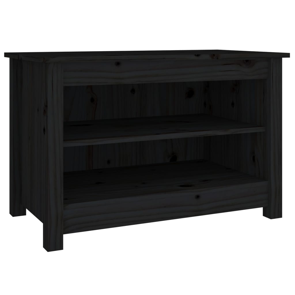 Skobenk svart 70x38x45,5 cm heltre furu