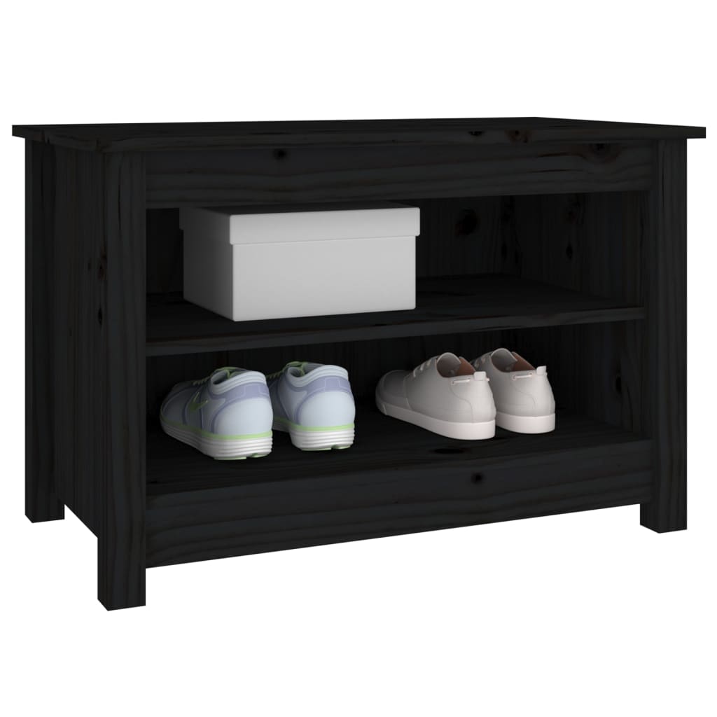 Skobenk svart 70x38x45,5 cm heltre furu