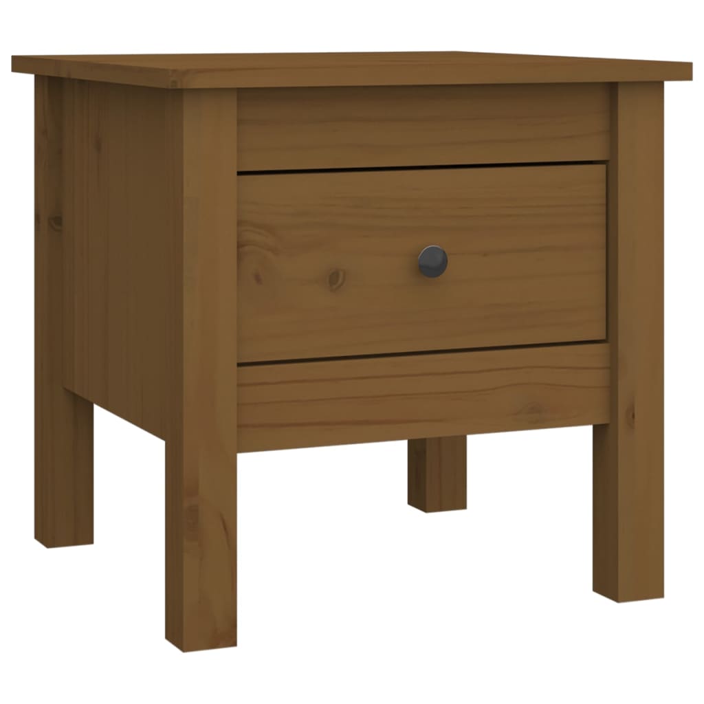 Sidebord 2 stk honningbrun 40x40x39 cm heltre furu