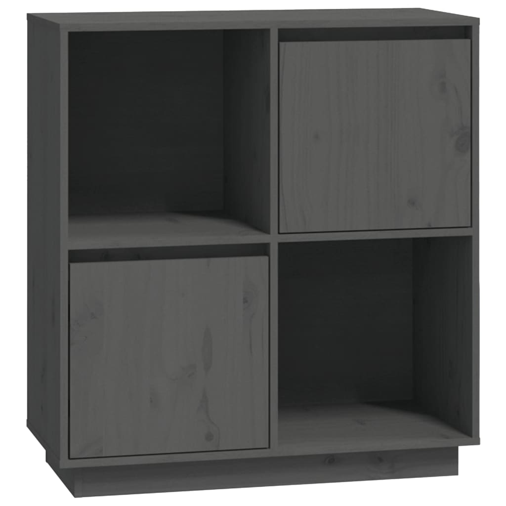 Skjenk grå 74x35x80 cm heltre furu