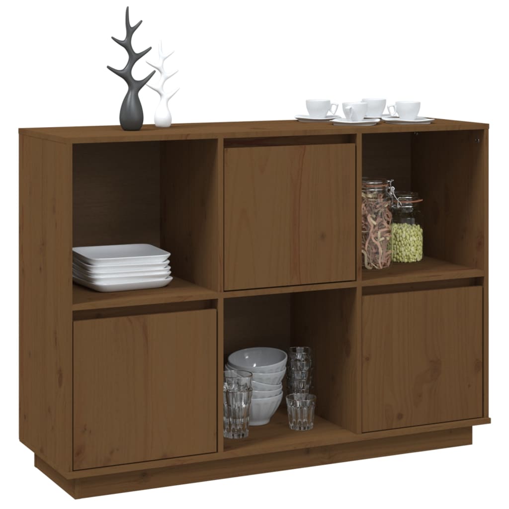 Skjenk honningbrun 110,5x35x80 cm heltre furu