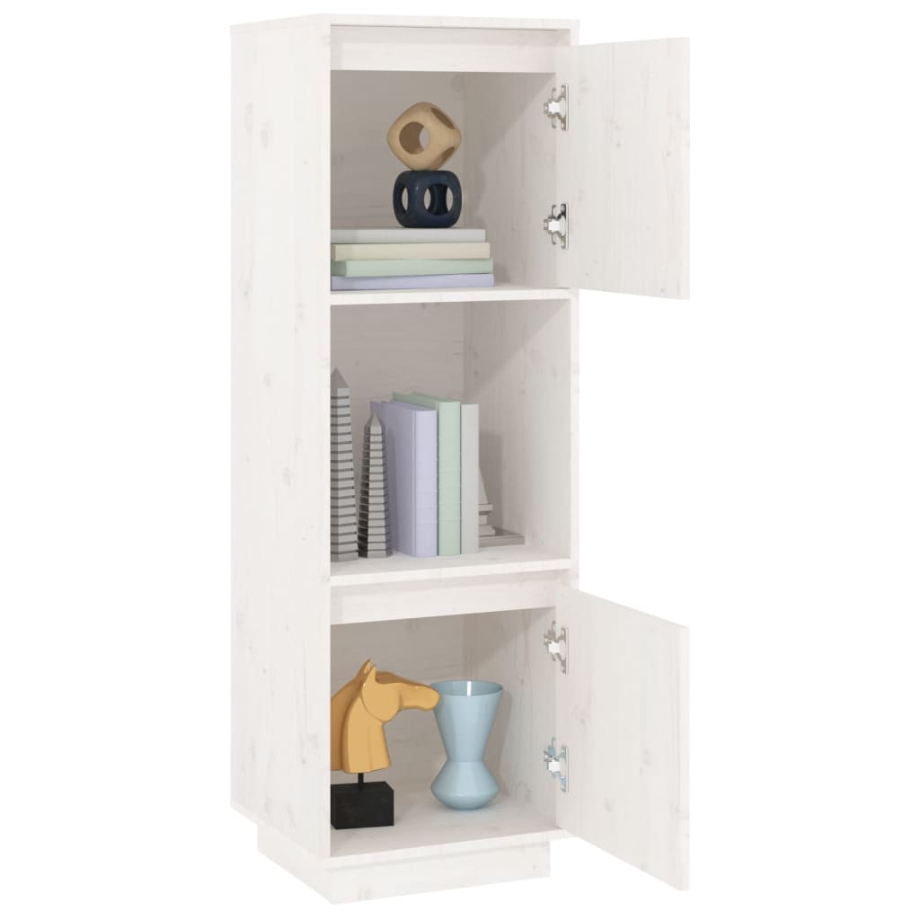 Highboard hvit 38x35x117 cm heltre furu