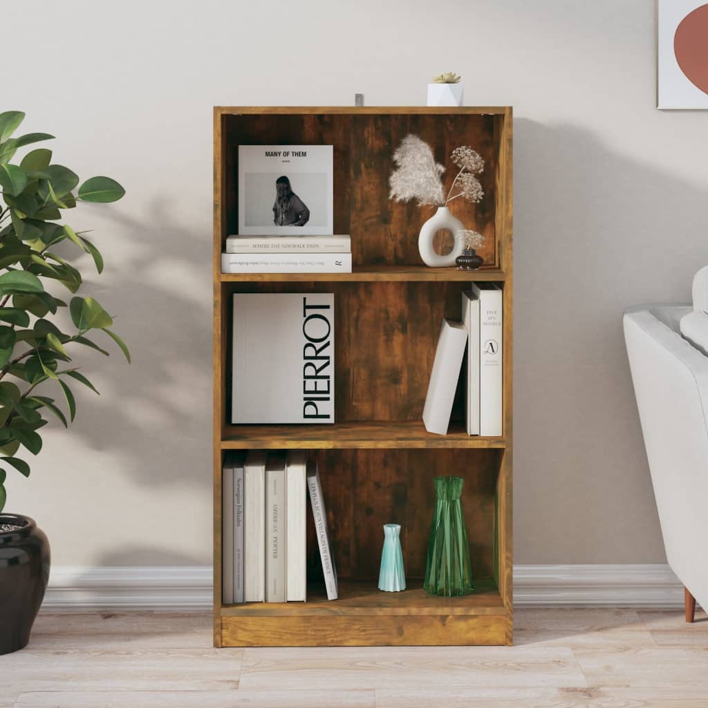 Bokhylle røkt eik 60x24x109 cm konstruert tre