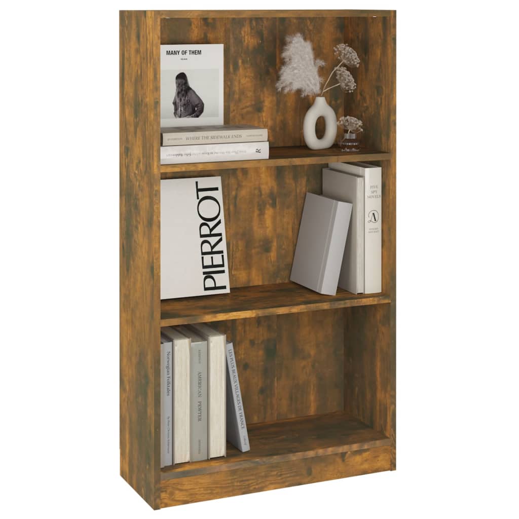 Bokhylle røkt eik 60x24x109 cm konstruert tre