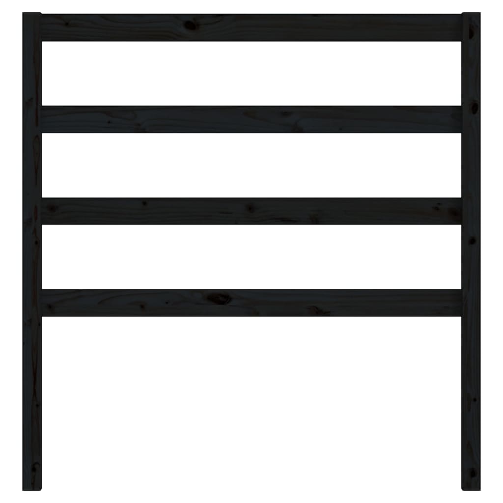 Sengegavl svart 96x4x100 cm heltre furu