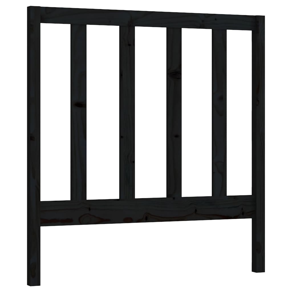 Sengegavl svart 96x4x100 cm heltre furu