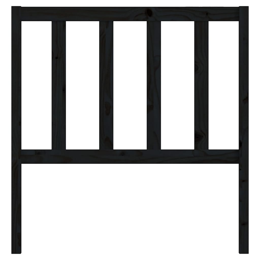 Sengegavl svart 96x4x100 cm heltre furu