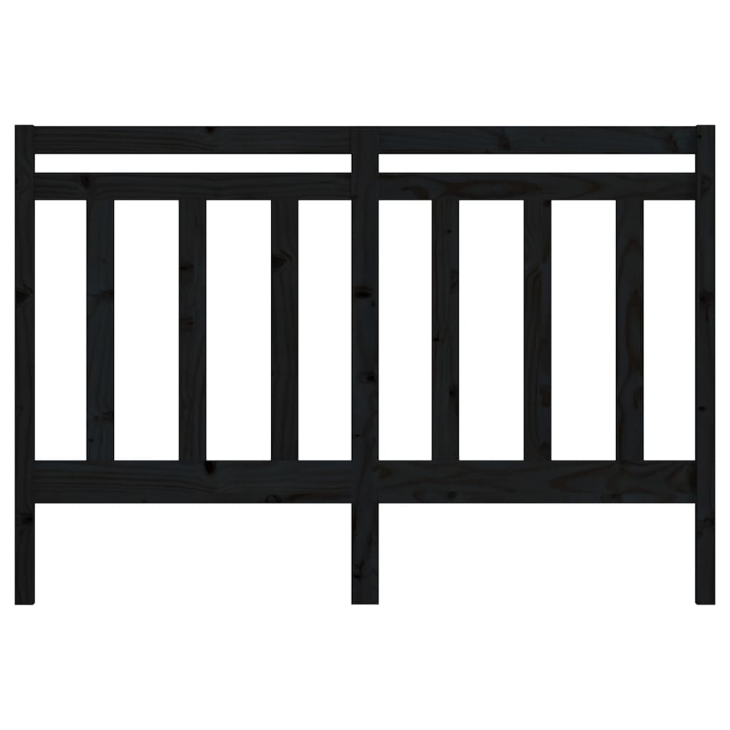 Sengegavl svart 146x4x100 cm heltre furu