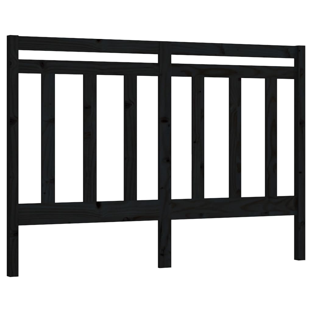 Sengegavl svart 166x4x100 cm heltre furu