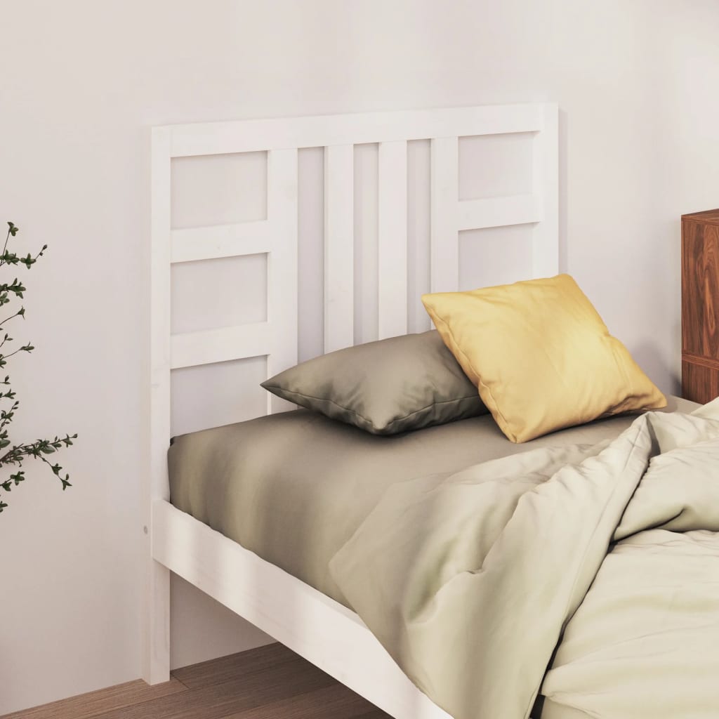 Sengegavl hvit 106x4x100 cm heltre furu