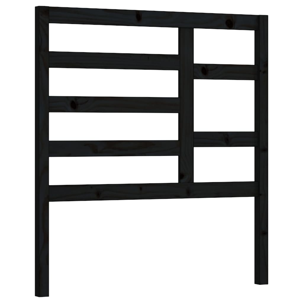 Sengegavl svart 81x4x104 cm heltre furu