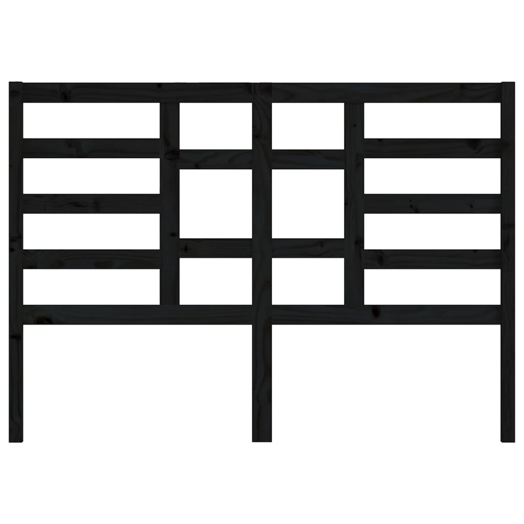 Sengegavl svart 126x4x104 cm heltre furu