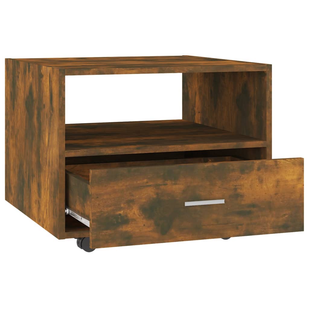 Salongbord røkt eik 55x55x40 cm konstruert tre