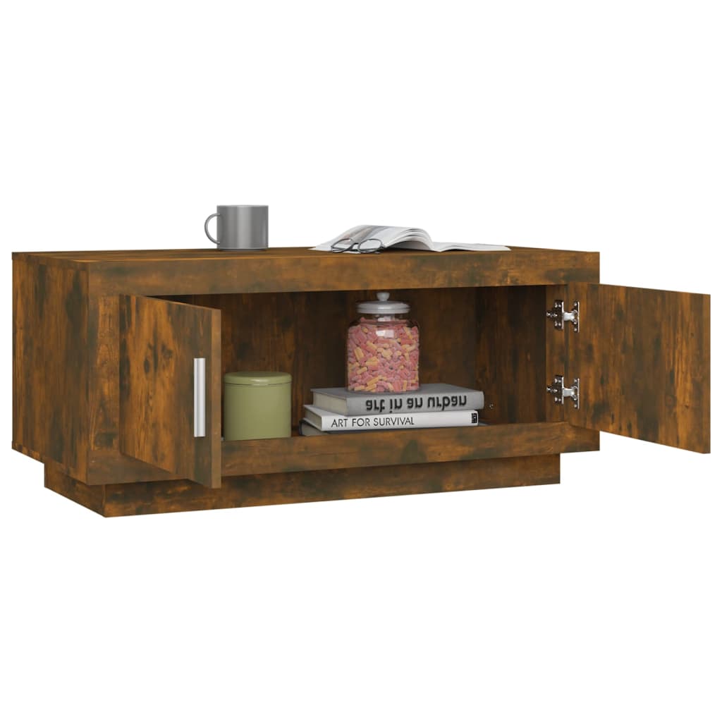 Salongbord røkt eik 102x50x45 cm konstruert tre