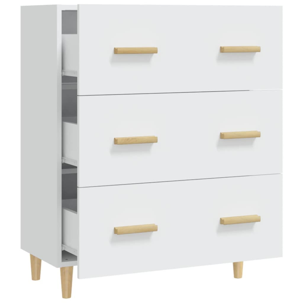 Skjenk hvit 70x34x90 cm konstruert tre
