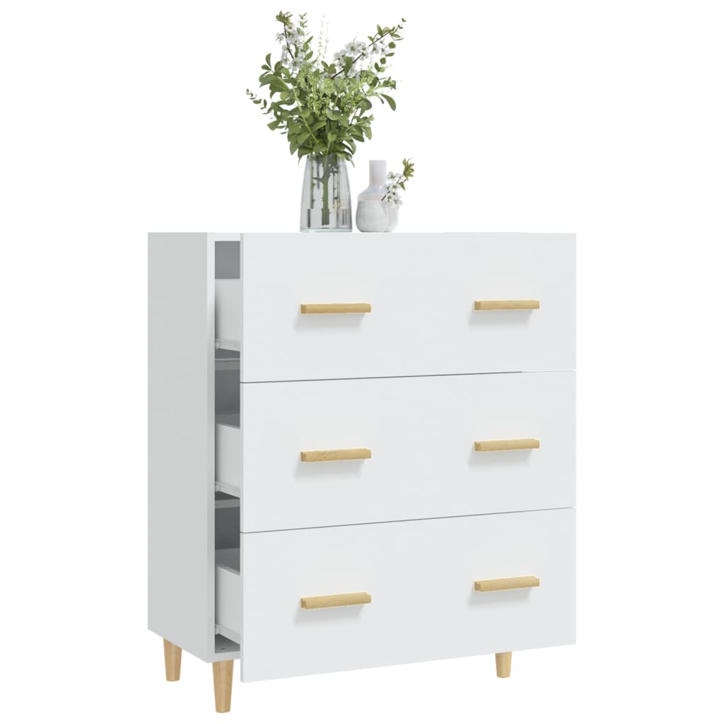 Skjenk hvit 70x34x90 cm konstruert tre