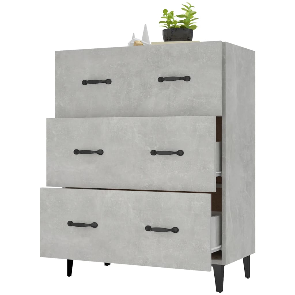 Skjenk betonggrå 69,5x34x90 cm konstruert tre