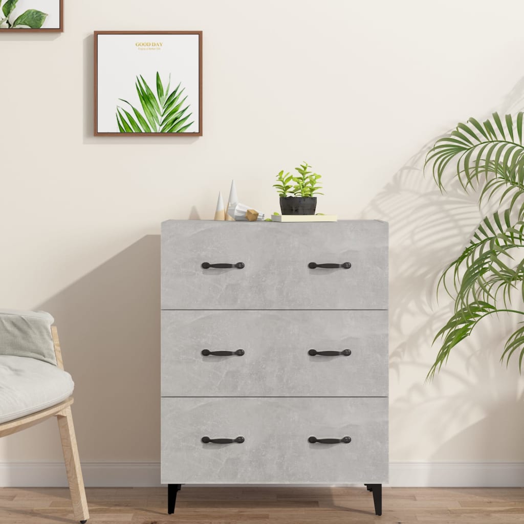 Skjenk betonggrå 69,5x34x90 cm konstruert tre