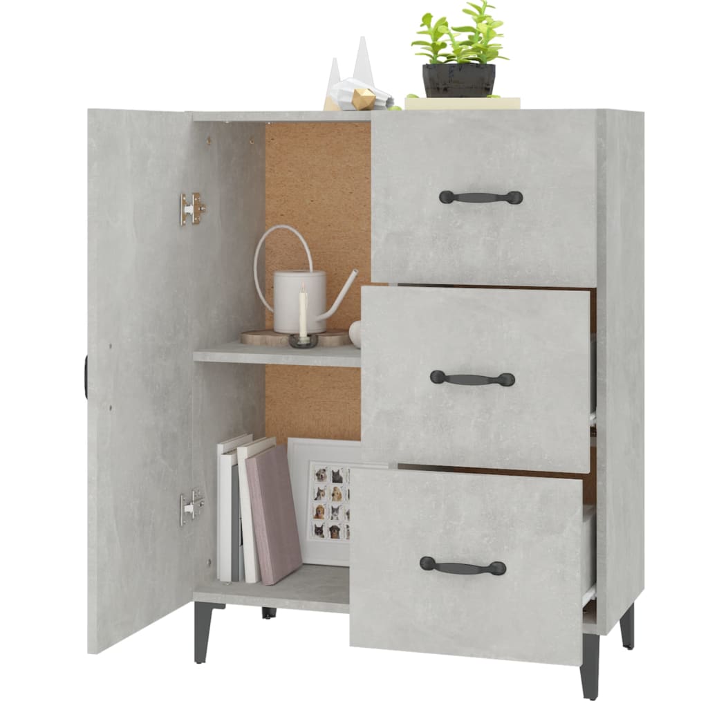 Skjenk betonggrå 69,5x34x90 cm konstruert tre
