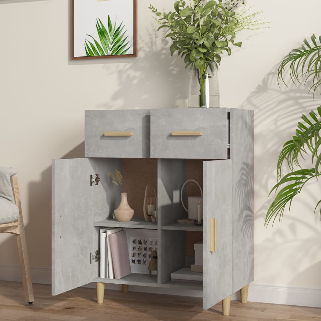 Skjenk betonggrå 69,5x34x89 cm konstruert tre