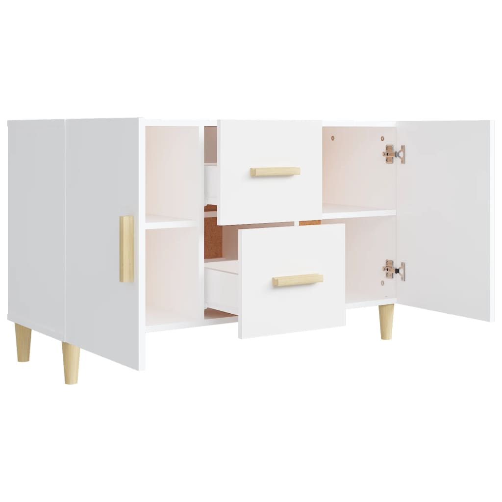 Skjenk hvit 100x36x60 cm konstruert tre
