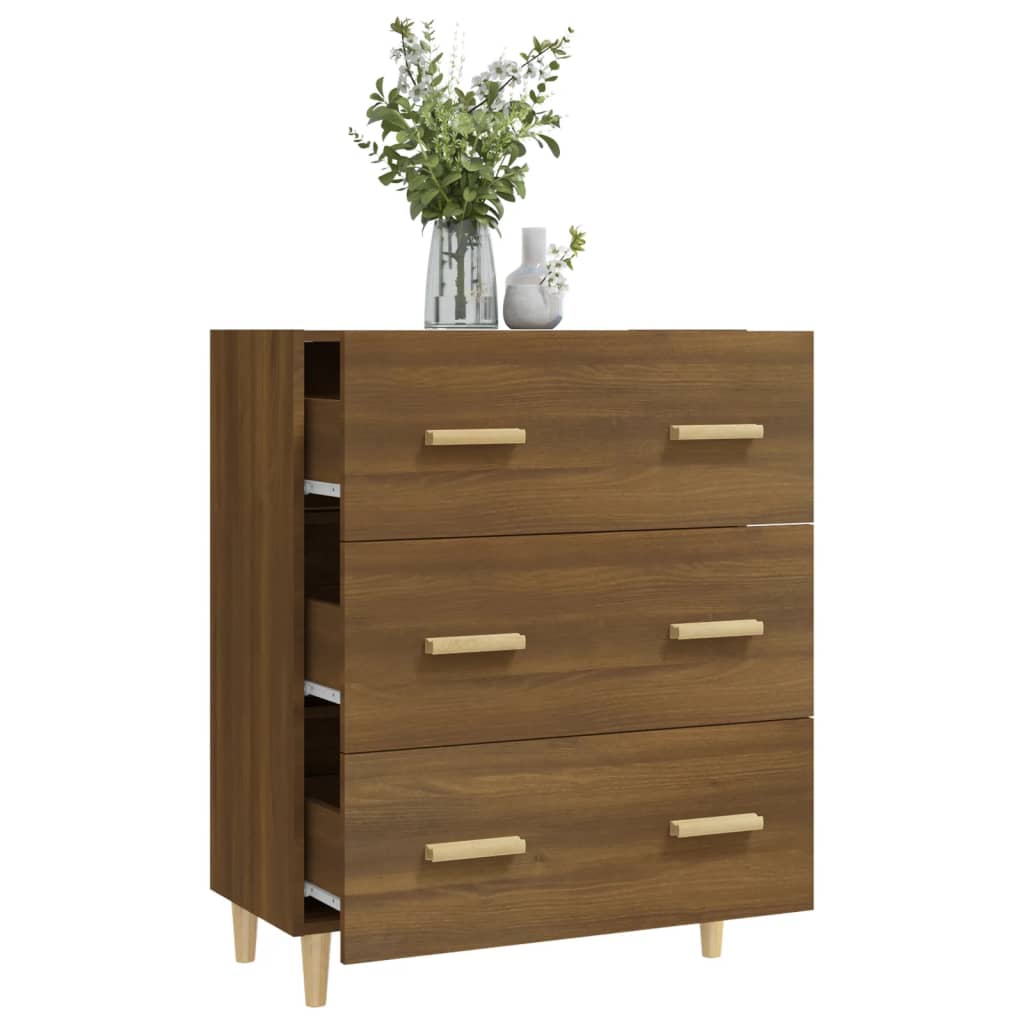Skjenk brun eik 70x34x90 cm konstruert tre