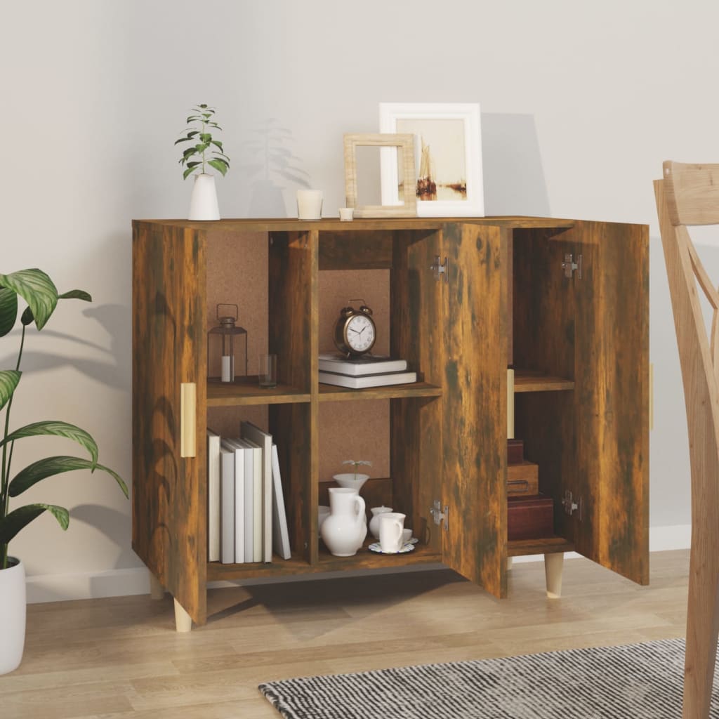 Skjenk røkt eik 90x34x80 cm konstruert tre