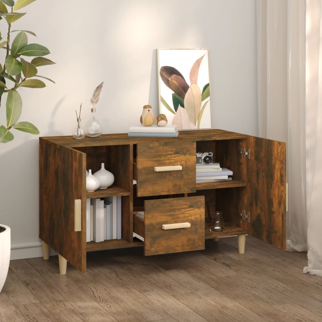 Skjenk røkt eik 100x36x60 cm konstruert tre