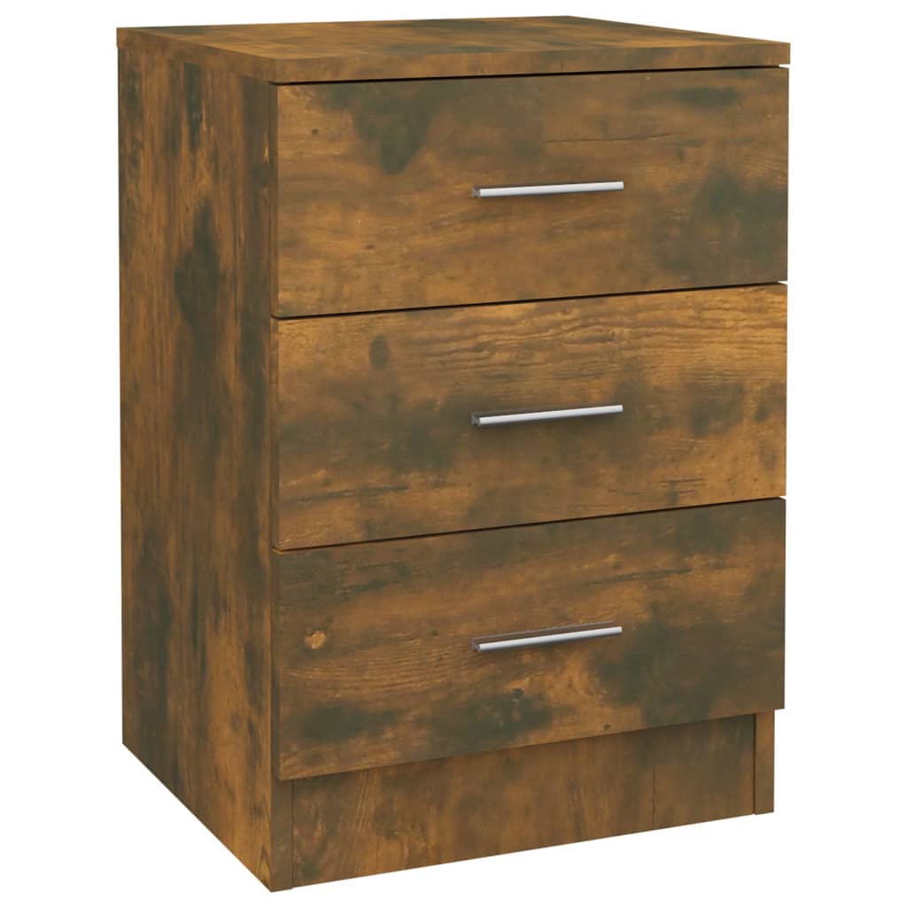 Nattbord 2 stk røkt eik 38x35x56 cm konstruert tre