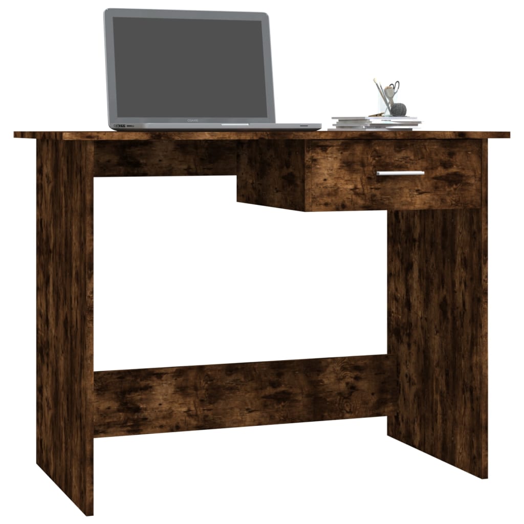 Skrivebord røkt eik 100x50x76 cm konstruert tre