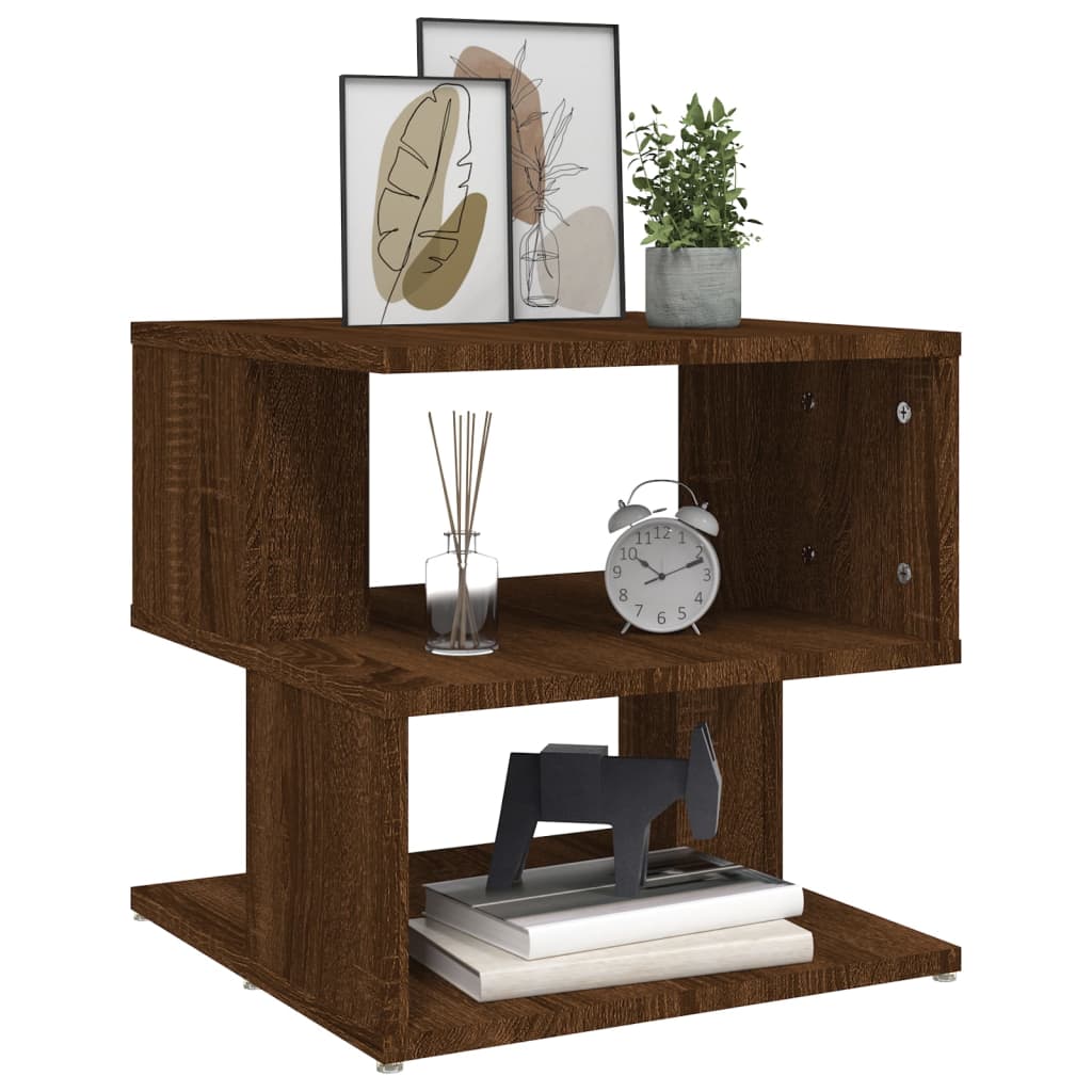 Sidebord brun eik 40x40x40 cm konstruert tre