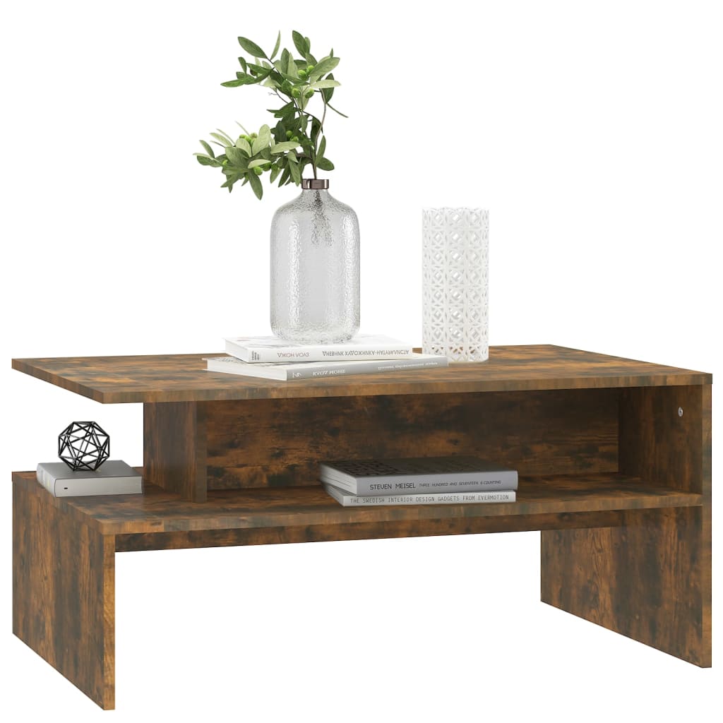 Salongbord røkt eik 90x60x42,5 cm konstruert tre