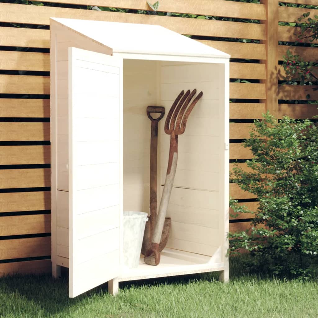 Hageskur hvit 55x52x112 cm heltre gran