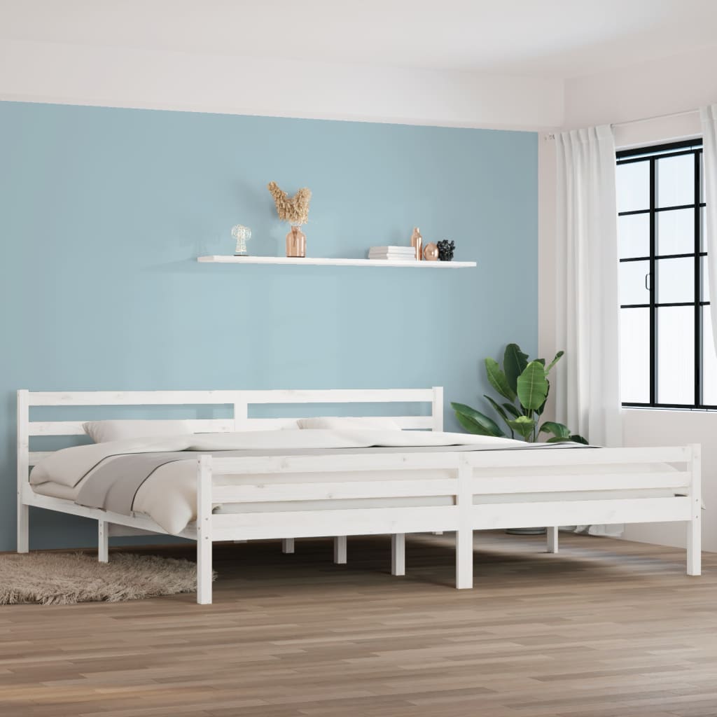 Sengeramme hvit heltre 200x200 cm