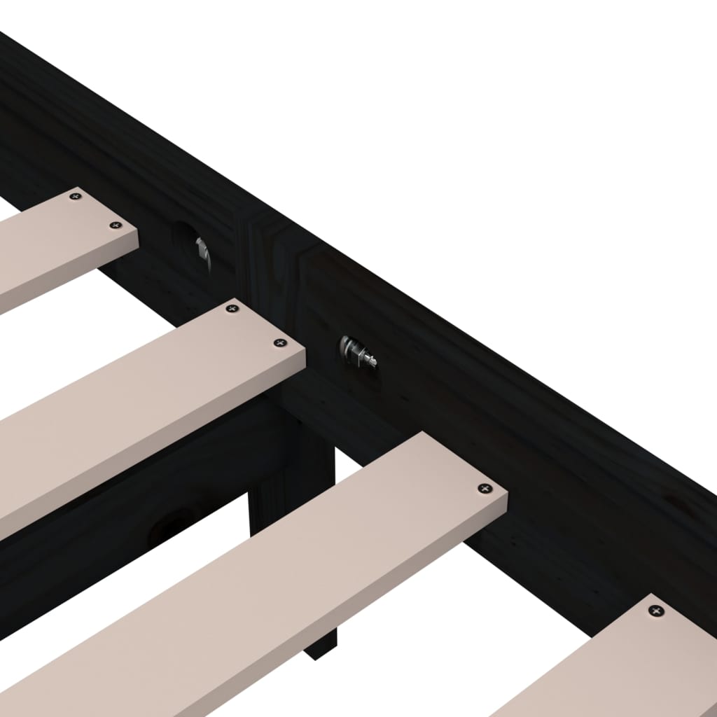 Sengeramme svart heltre 150x200 cm King Size