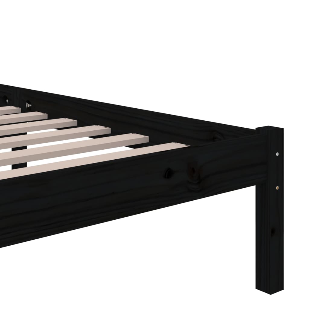 Sengeramme svart heltre 150x200 cm King Size