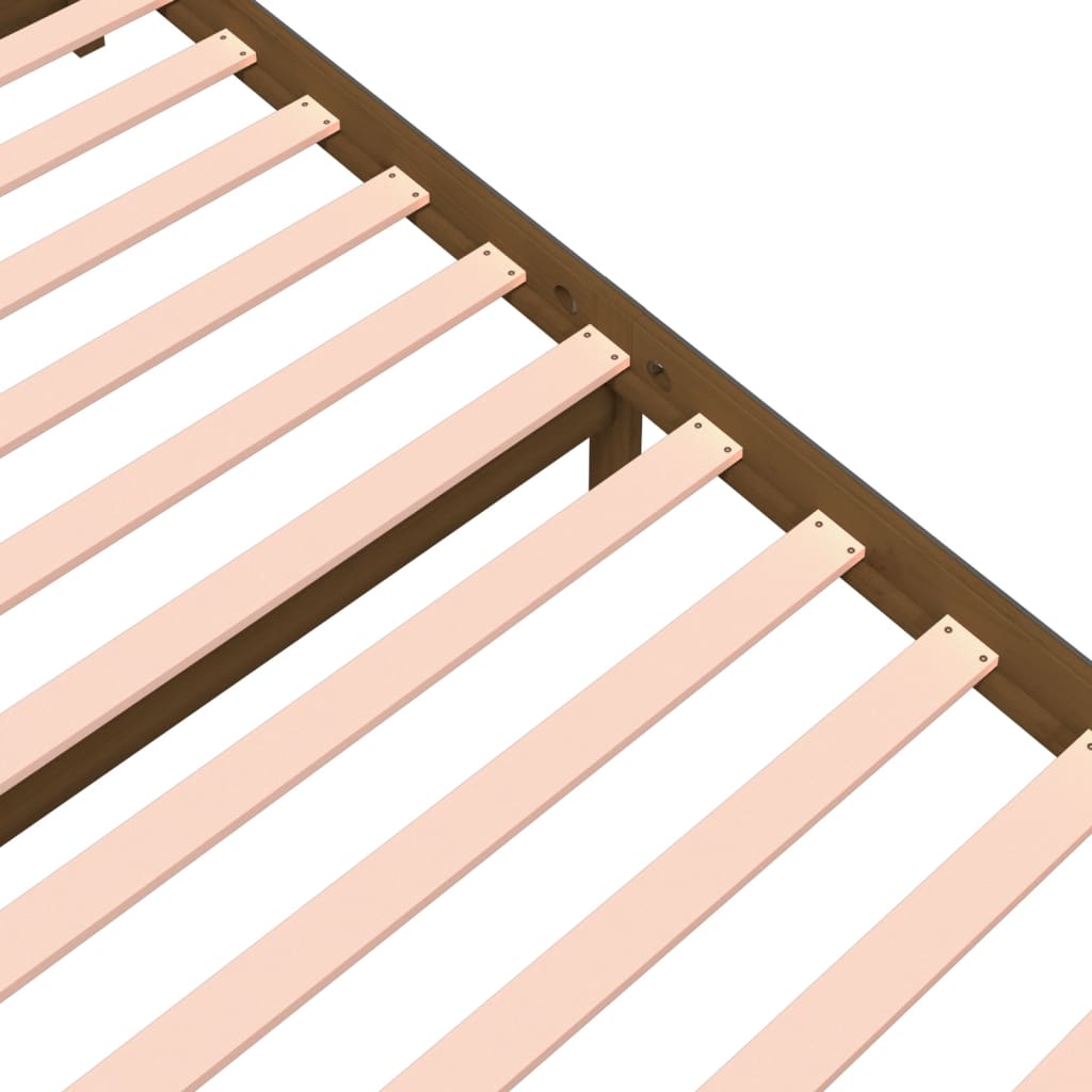 Sengeramme honningbrun heltre 200x200 cm