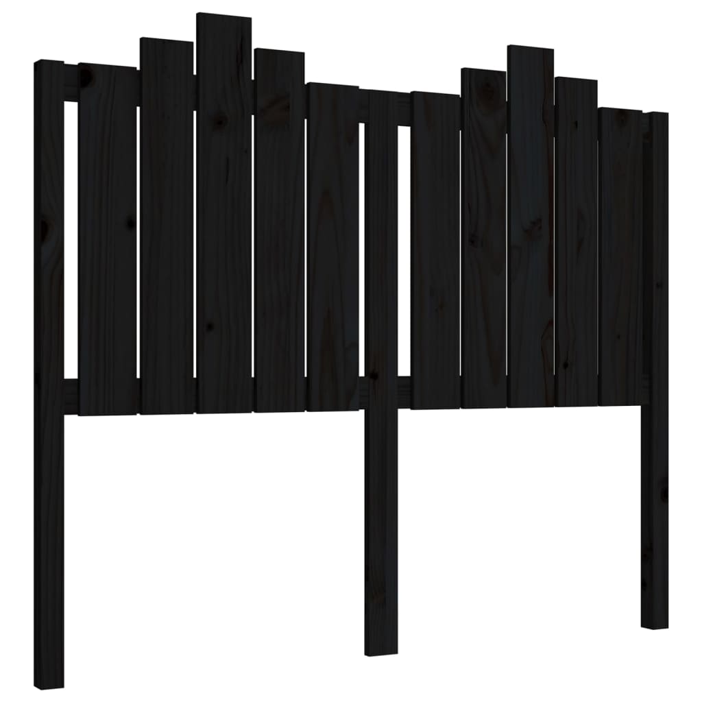Sengegavl svart 126x4x110 cm heltre furu