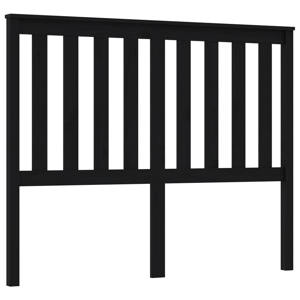 Sengegavl svart 126x6x101 cm heltre furu