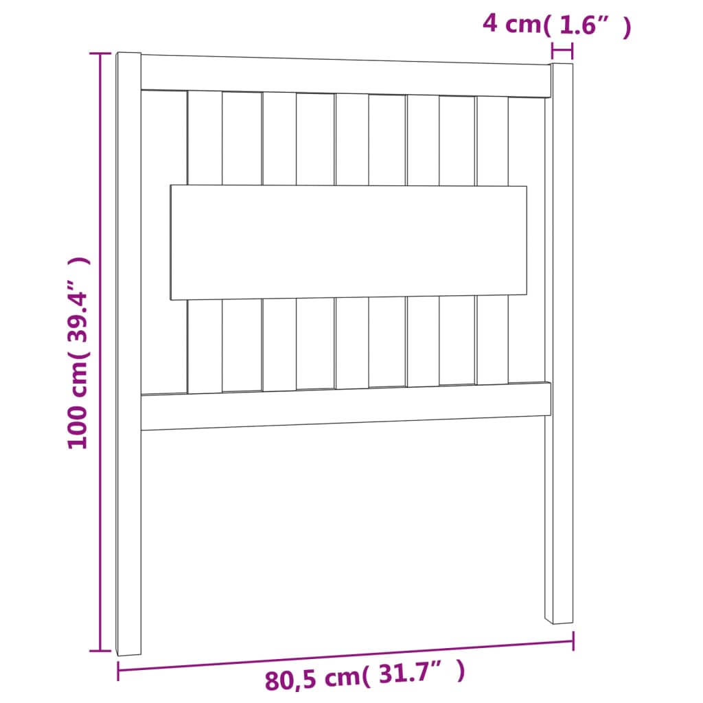 Sengegavl 80,5x4x100 cm heltre furu