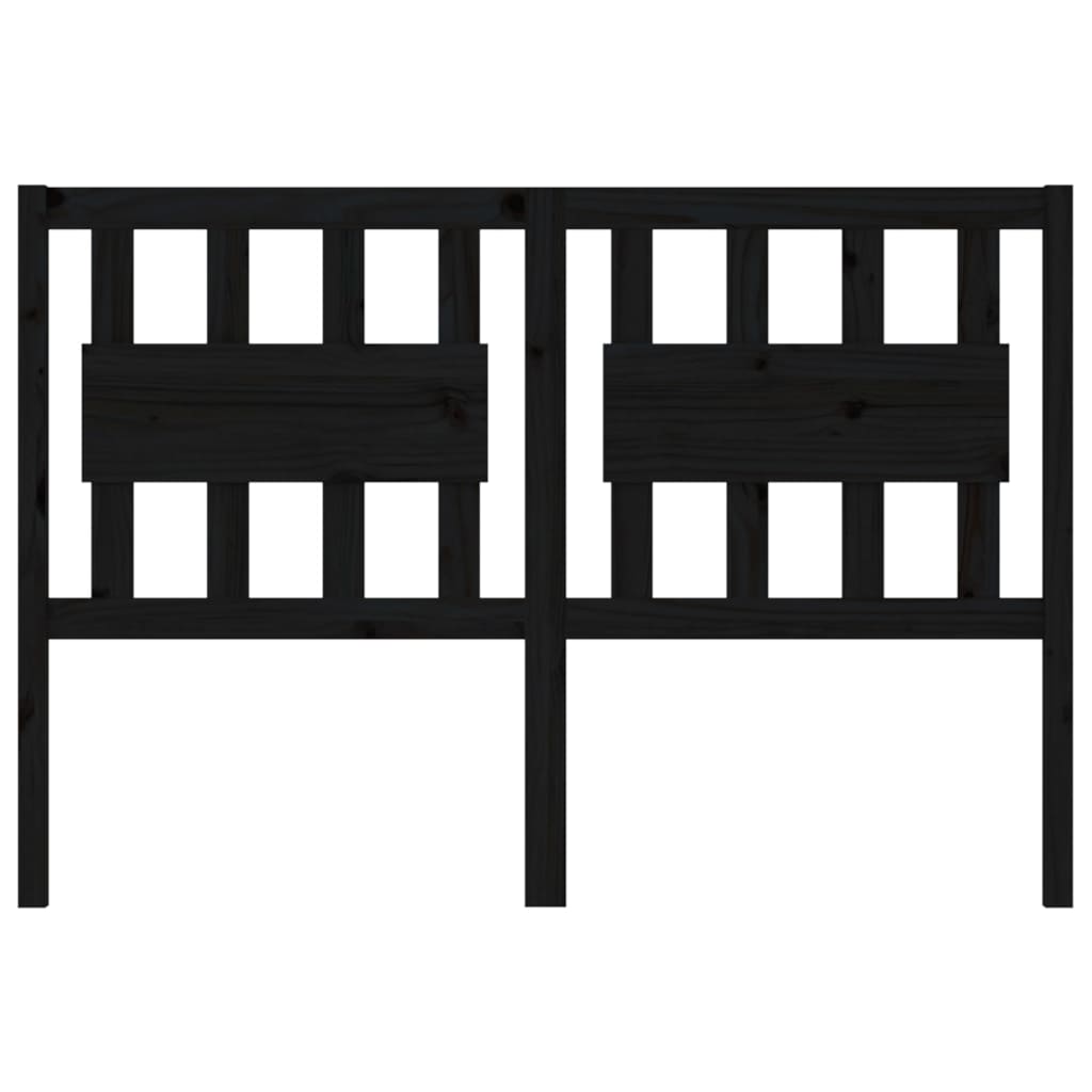 Sengegavl svart 145,5x4x100 cm heltre furu