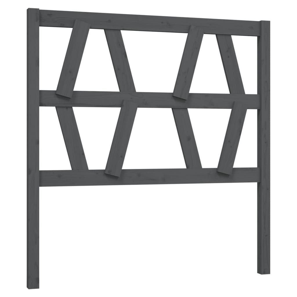 Sengegavl grå 81x4x100 cm heltre furu
