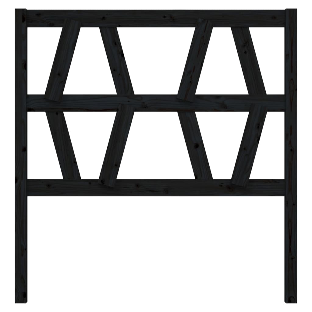 Sengegavl svart 81x4x100 cm heltre furu
