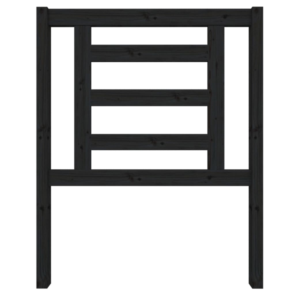 Sengegavl svart 81x4x100 cm heltre furu