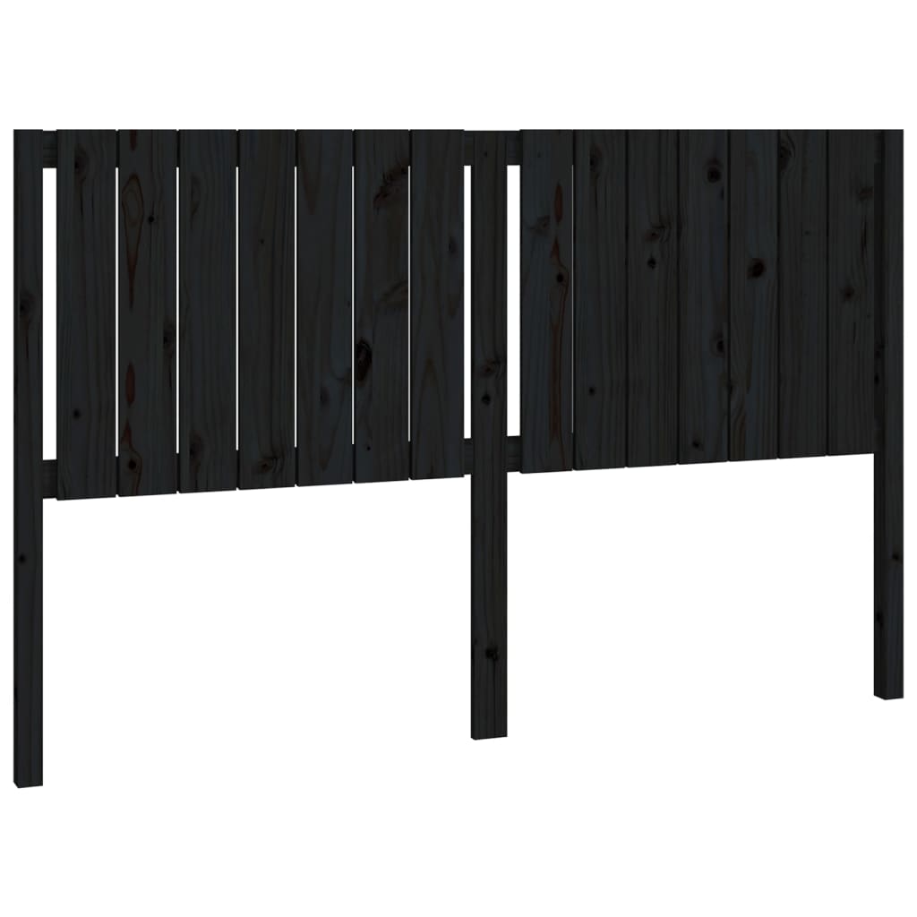 Sengegavl svart 165,5x4x100 cm heltre furu
