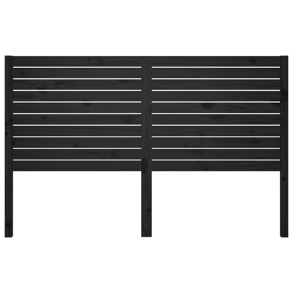 Sengegavl svart 186x4x100 cm heltre furu